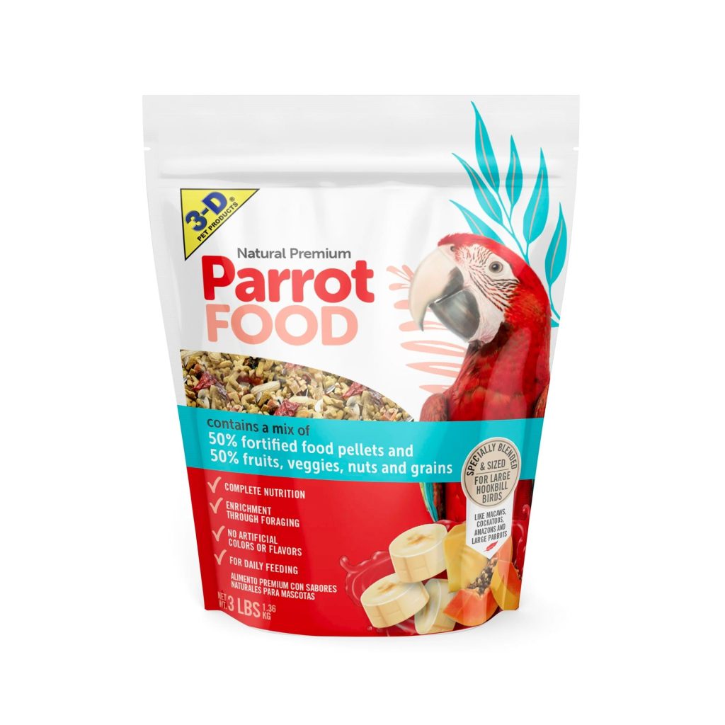Alimento Premium Natural para Loros 3-D Pet Products con Pellets Fortificados 3 lb