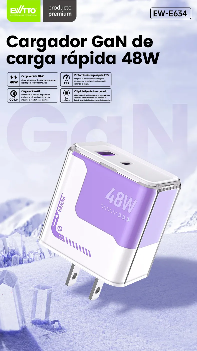 Cargador de Pared Ewtto EW-E834 45W GaN